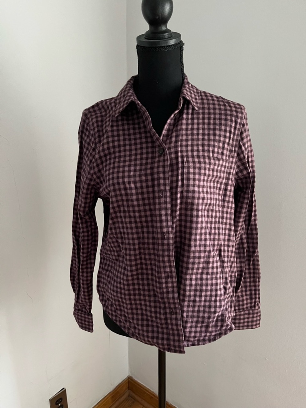 Madewell Purple and Black Gingham Shirt